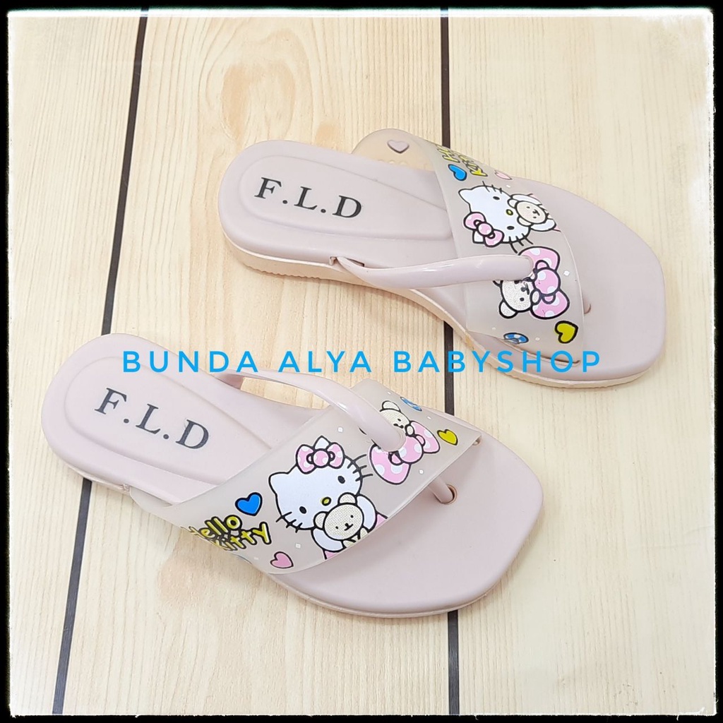 Sendal Anak Perempuan Umur 1- 6 Tahun Elastis Kartun Lucu PINK Sandal Anak Cewek Alas Karet Anti Licin Nyaman