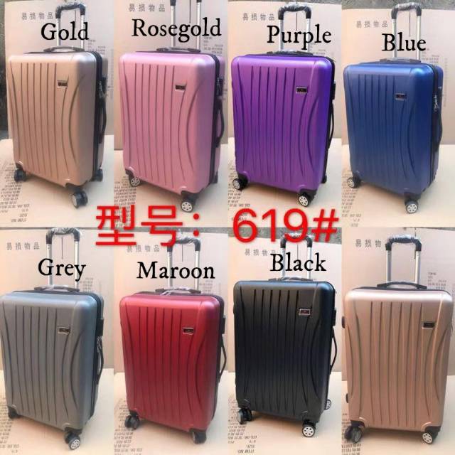 Koper Fiber Tas Travel Ukuran 24 Inch (Single) Berkualitas Power Polo 4 Roda LuggageBag