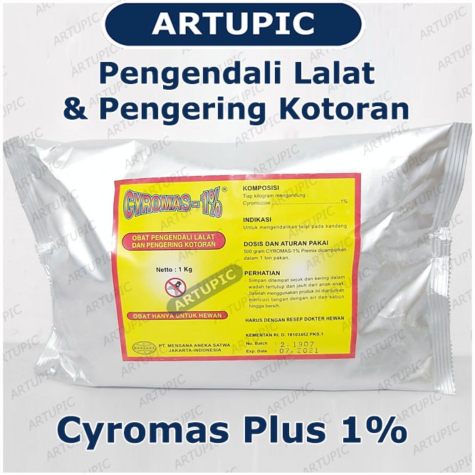 CYROMAS 1% PLUS 1 kg Obat Pengendali Larva Lalat dan Pengering Kotoran Peternakan Kandang Ayam