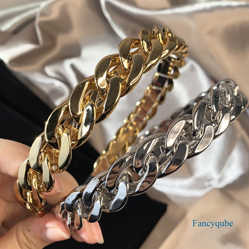 Headband Bahan Akrilik Model Rantai Kepang Untuk Wanita