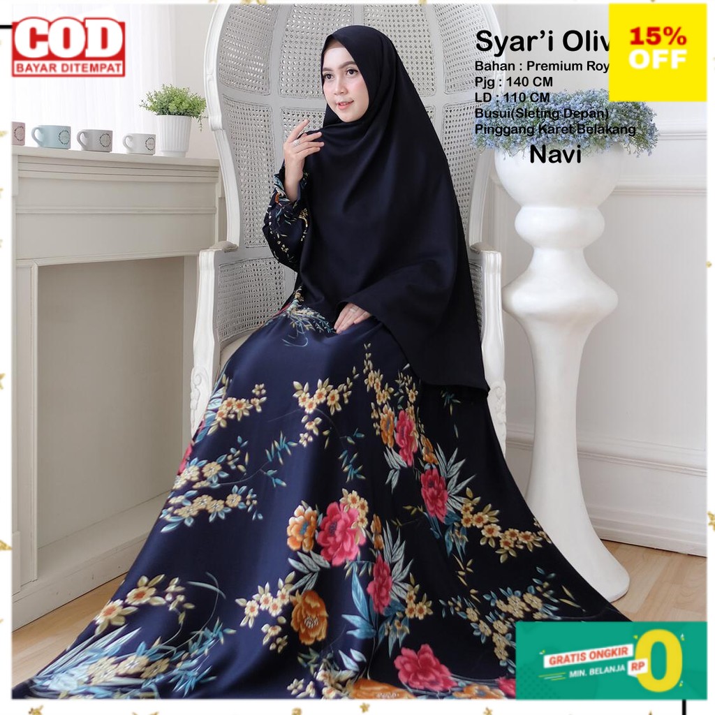 (BAYAR DITEMPAT) ABA agen baju SYARI OLIVIA 38 + KHIMAR SET