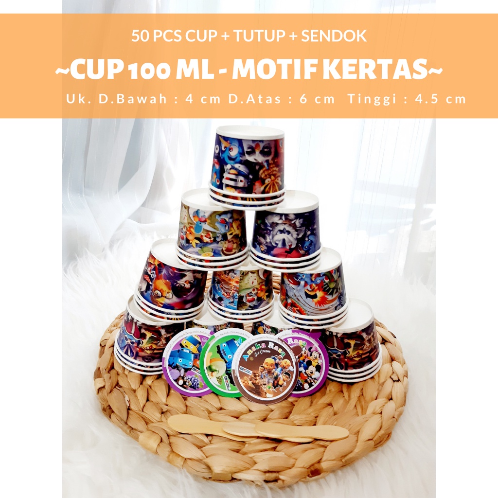 GROSIR PAPER CUP ES KRIM KERTAS / CUP ES KRIM MURAH GRATIS ONGKIR / CUP ES CREAM BENING cup ice crea