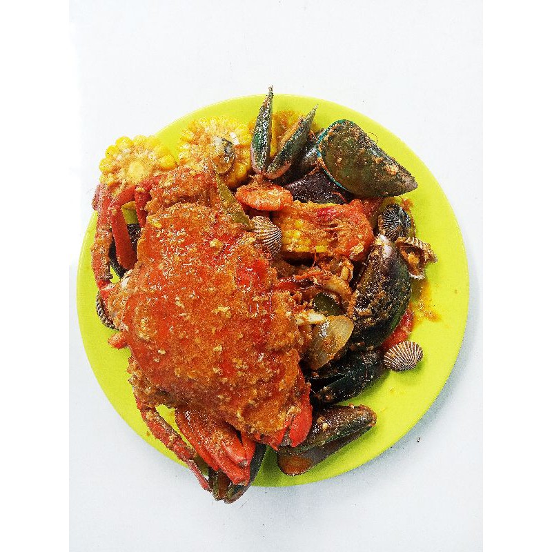 

TERMURAH seafood bestseller kepiting telur saos padang mix total berat 1kg