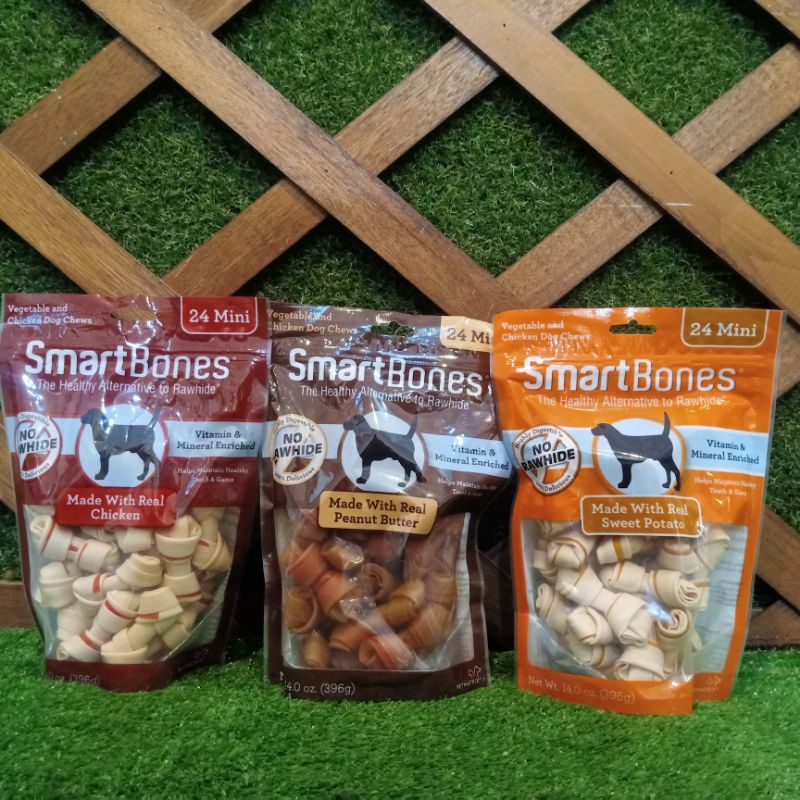 Snack Smartbones 24 Mini / Real Chicken / Peanut Buttet / sweet potato