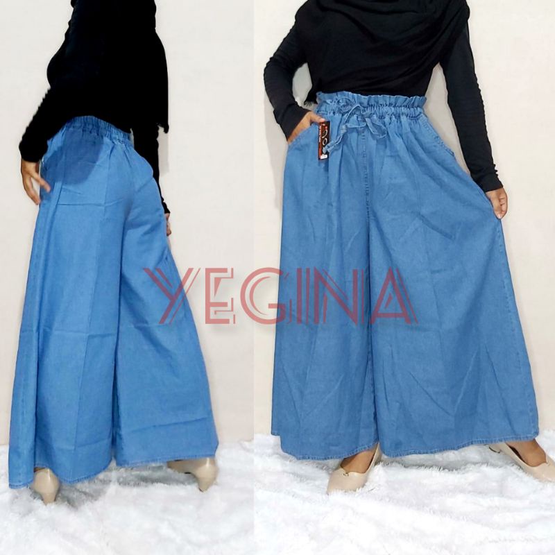 Yegina kulot jeans jumbo wanita model rawis umbrella/kulot snow