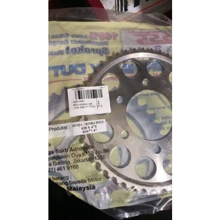 Gear sss cbr 150 new 6 hole 428