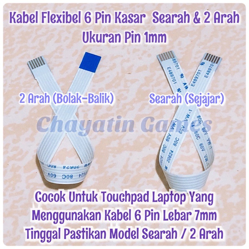 kabel Flexibel Touchpad Laptop 6 Pin Kasar Panjang 15cm Jarak Pin 1mm