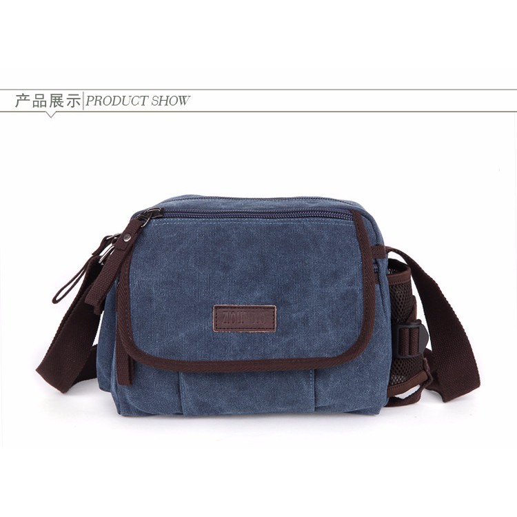 Tas Selempang Pria -wanita-Tas Kanvas banyak kantong -ts000454- Import F-17