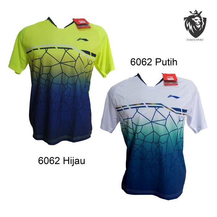 Flum | Baju Badminton Lining Import 6062 Kaos Badminton Li Ning Grade Ori