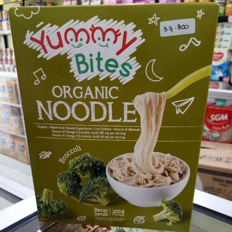 YUMMY BITES ORGANIC NOODLE BROCCOLI , SPINACH 200GR