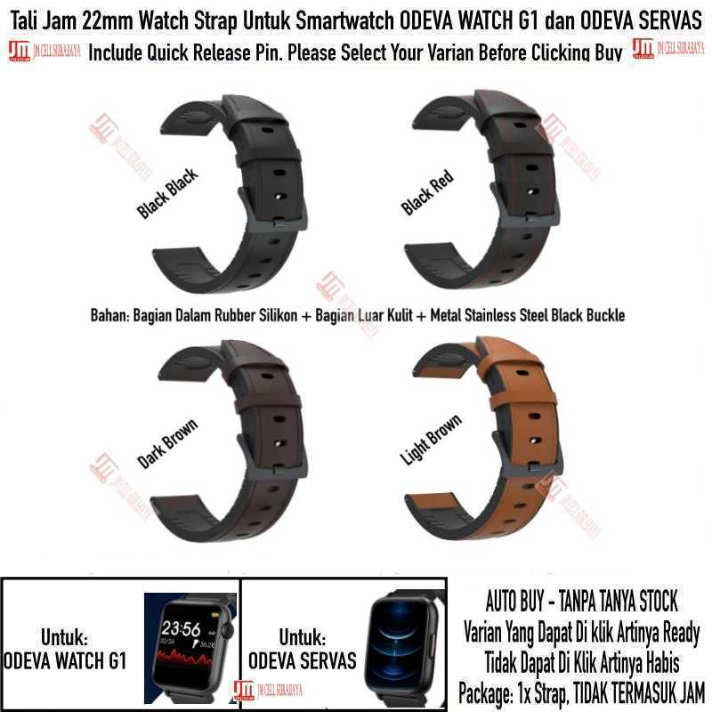 Tali Jam 22mm Watch Strap Odeva Watch G1 / Servas - Hybrid Rubber Leather