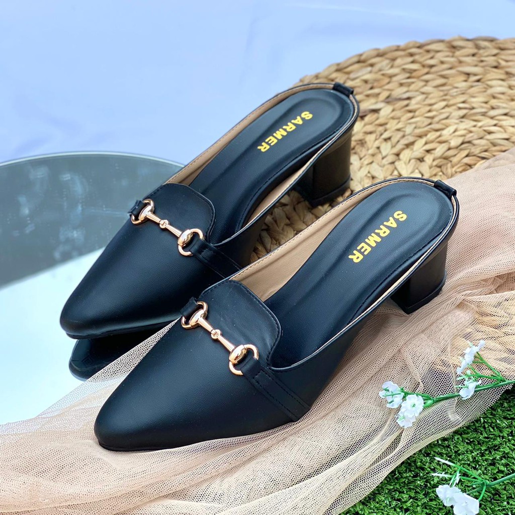 Sandal/Sepatu High Heels Hak Tahu Chungky Wanita/Sepatu Pesta Hak Tinggi/Sendal Block Heel Casual Fo