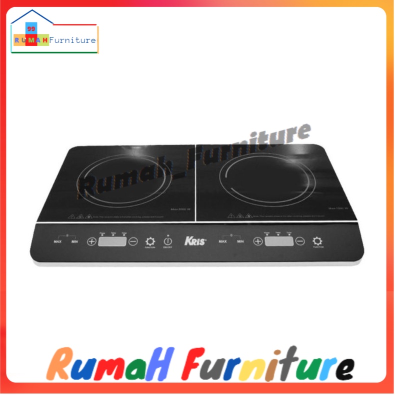 Kris Kompor Induksi 2 Tungku Kompor Listrik Hitam
