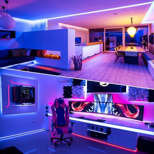 Lampu led kamar aesthetic dinding plafon tempel otomatis dinding strip rgb 3528 gaming tidur