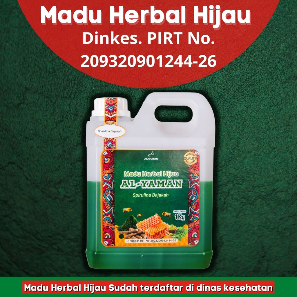 Al-Yaman Madu lambung Herbal Hijau 1kg Spirulina Bajakah Mengobati Asam Lambung Ampuh