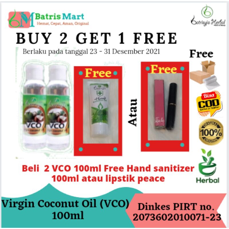 Virgin Coconut Oil VCO batrisyia minyak kelapa murni batrisya batrysia Herbal skincare 100ml