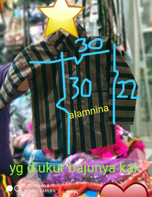 Baju surjan sorjan lurik beskap 7bln blangkon batik