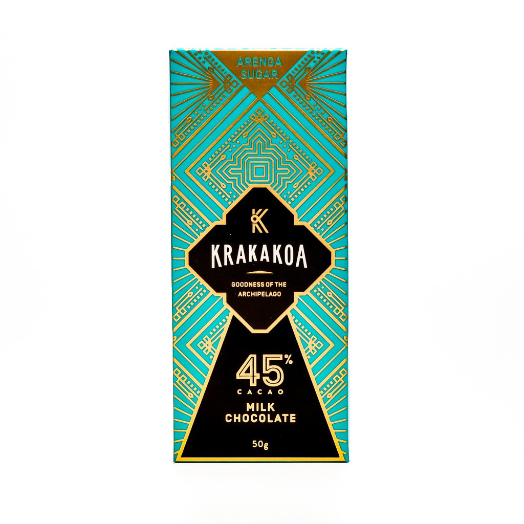 Krakakoa, Arenga 45% Milk Chocolate 50gr (No White Sugar Chocolate)