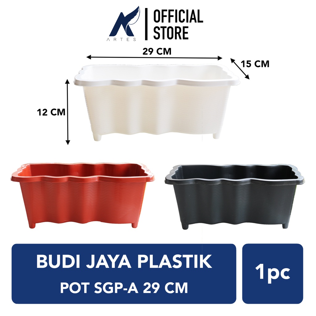 Jual Budi Jaya Plastik-Bjp Pot Sgp-A Tanaman-Tumbuhan Hias-Bunga-Dll Warna  Hitam-Coklat-Putih Persegi Panjang 29 Cm-Centi Indonesia|Shopee Indonesia