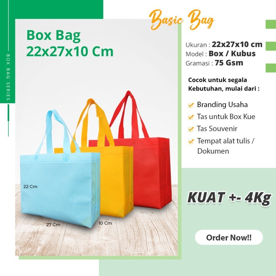 

Tas Goodie Bag Spundbond Souvenir Seminar 22x27x10 Plus Sablon Custom