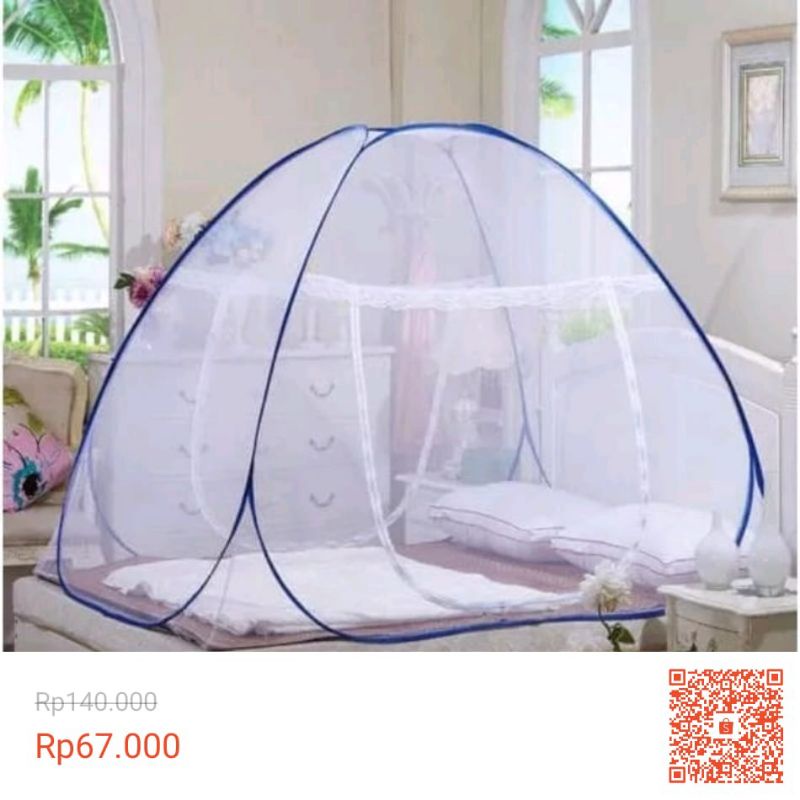 Kelambu Tidur Tenda Lipat Anti Nyamuk Dewasa Ukuran 200x200x150cm