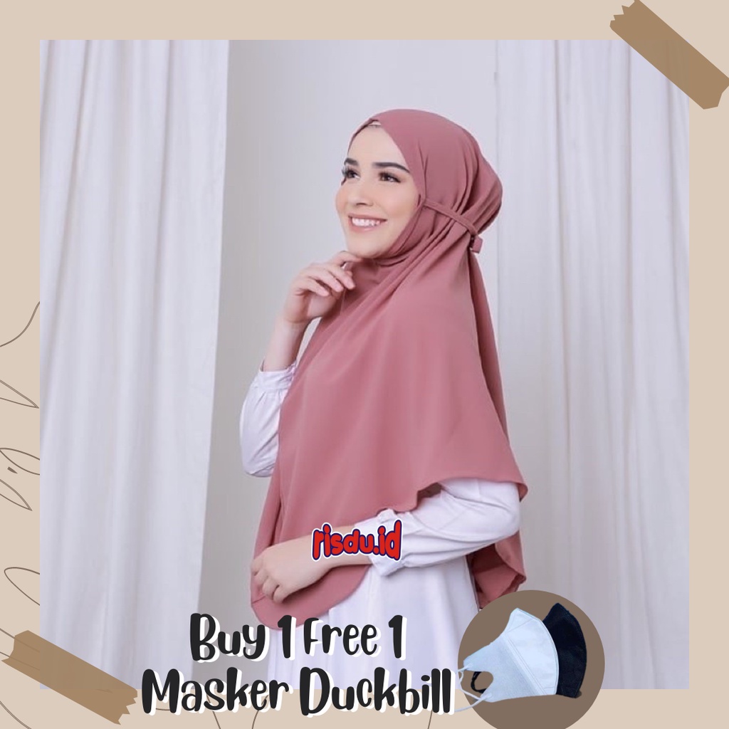 BERGO MARYAM UKURAN XL | MARYAM BERGO | KERUDUNG INSTAN | Free masker duckbill