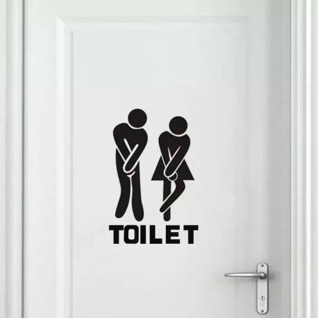 Sticker WC Toilet - Stiker Pintu Dinding Cafe Rumah Wall Kamar Mandi