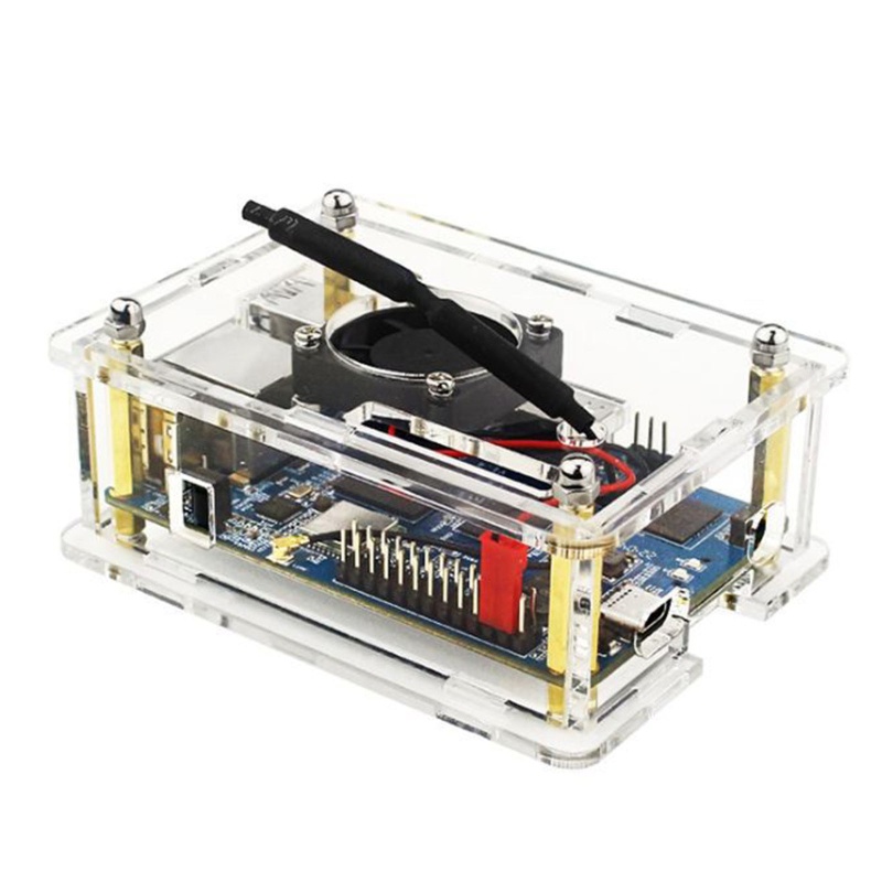 Btsg Heatsink Untuk Case Untuk Orange Pi 3lts Akrilik Enclouse Kotak Bening Untuk Shell DIY Dengan Pendingin Tenang Kipas Heatsink Kit