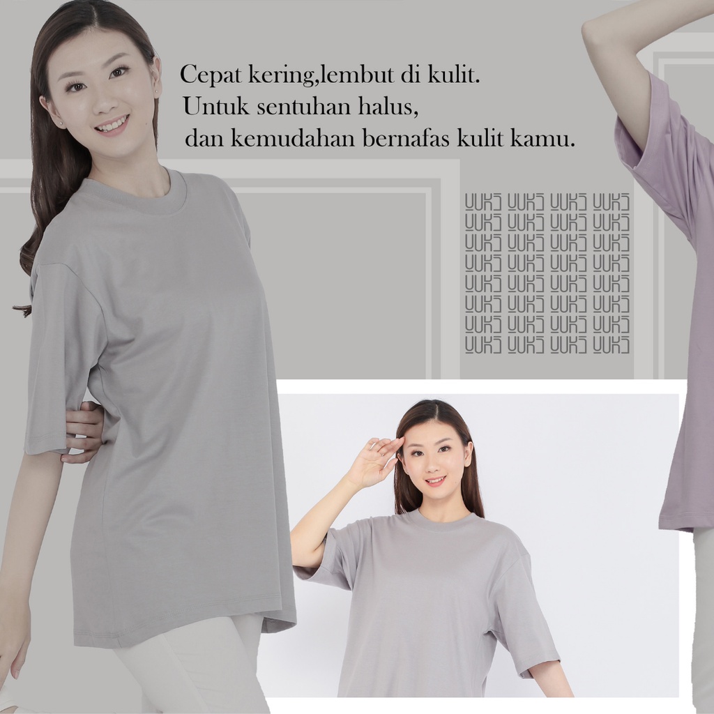 KAOS POLOS OVERSIZE PRIA &amp; WANITA COTTON COMBED 24s BAJU BIG SIZE KOREAN STYLE TSHIRT OVERSIZED