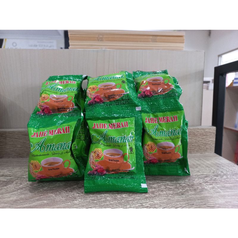 

minuman jahe merah Instan Amanah murah berkualitas 1 pack isi 12 pcs