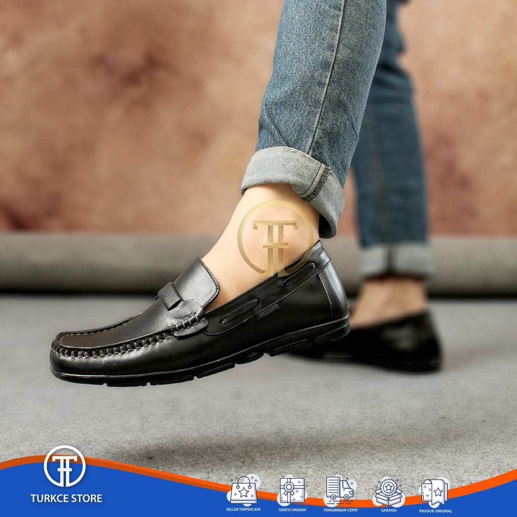 TKC x ROCKPORT - COD Sepatu Pentopel Kulit Asli Original Pria Tanpa Tali Selop Slip On Kasual Casual