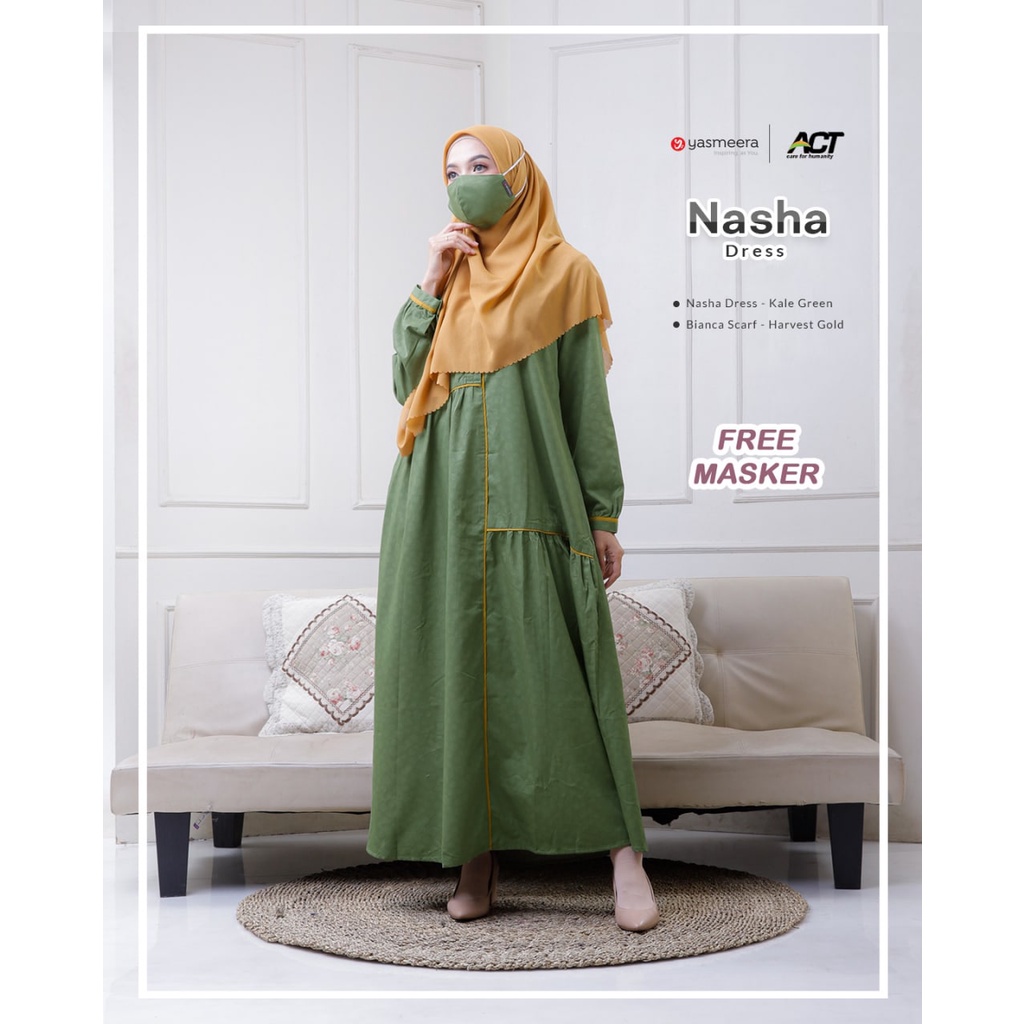 DRESS ONLY YASMEERA ORIGINAL NASHA DRESS KALE GREEN NASHA DRESS 2.0 LAVENDER MIST NASHA DRESS MAHOGA