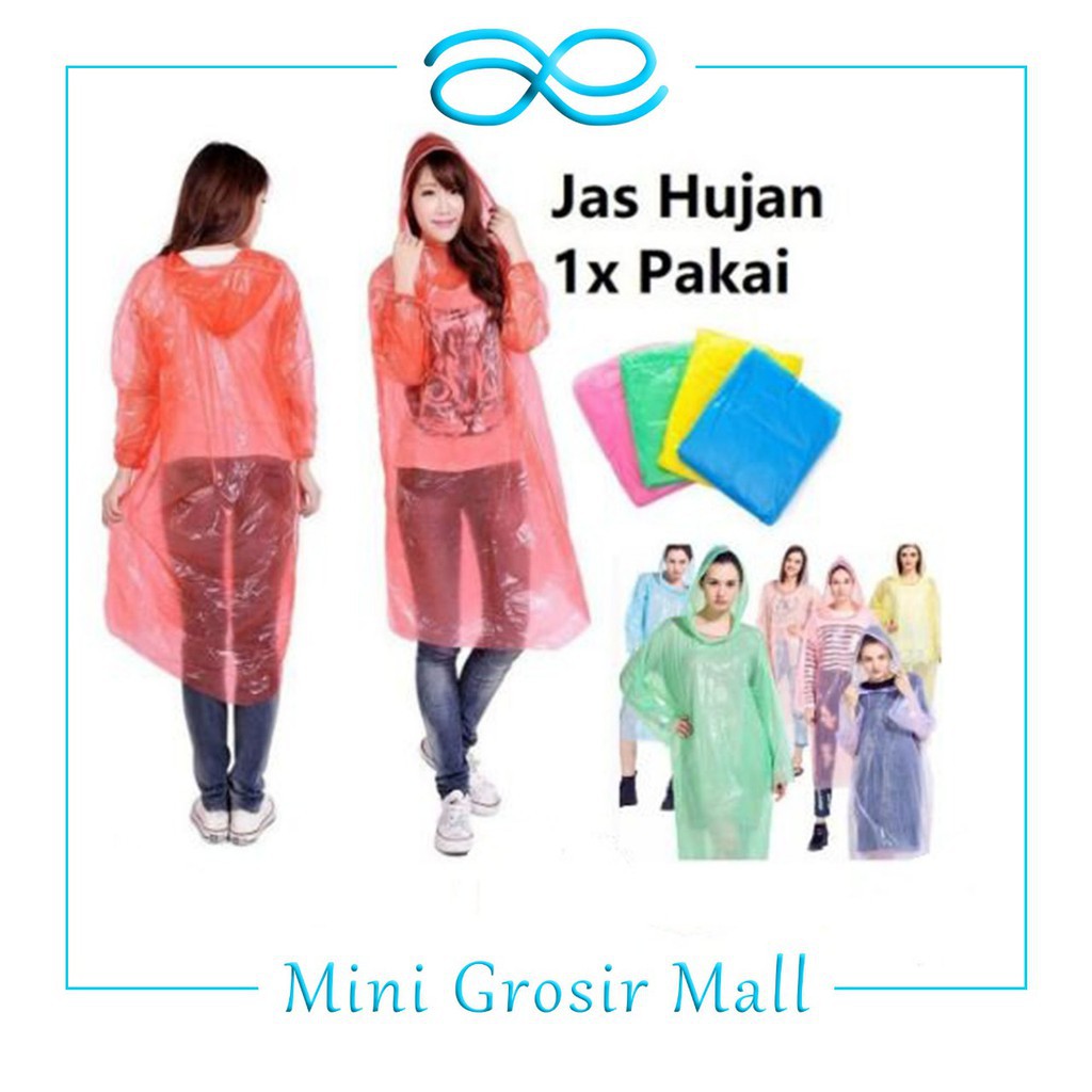 [DEASTORE] JAS HUJAN PLASTIK SEKALI PAKAI / JAS HUJAN PONCHO DISPOSABLE EMERGENCY RAINCOAT