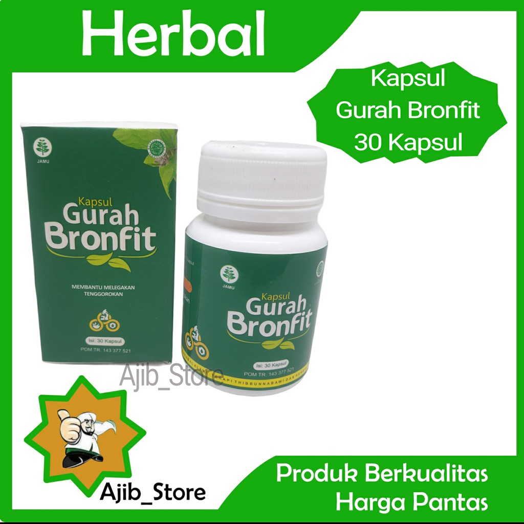(100% ORIGINAL) Kapsul Gurah Bronfit 50 Kapsul Obat Terapi Herbal Tenggorokan TBC Batuk Migrain Asma