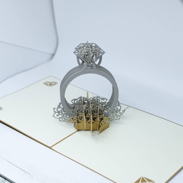 Pop Up Card Big Ring &amp; Ring Box 3D Cincin Besar Kotak Kartu Ucapan