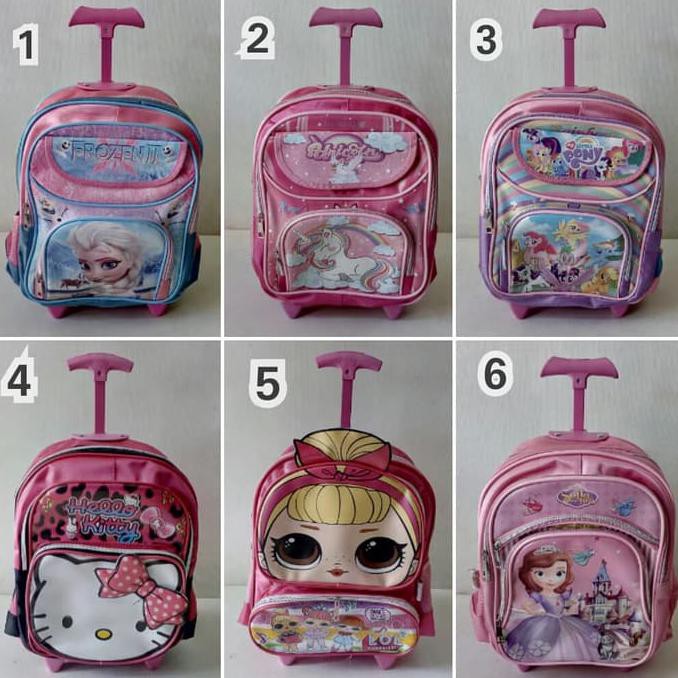 Tas sekolah troli anak TK Karakter Cantik