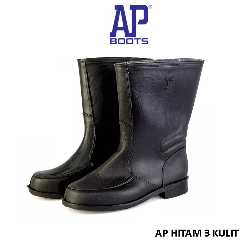 AP Boots BLACK 3 / Boots Hitam Pendek Kulit