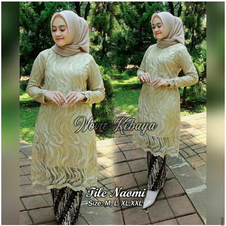 stelan kebaya tille bordir import new