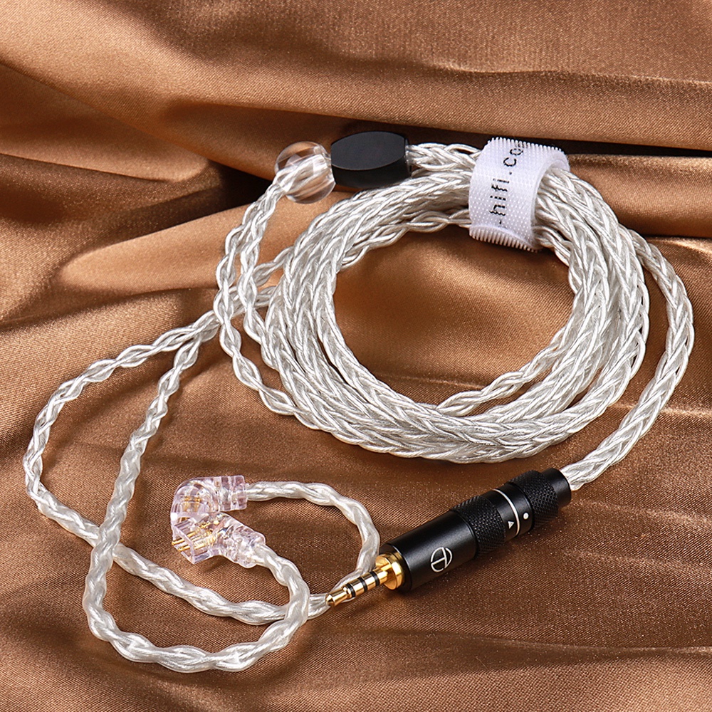 Trn TN 8 Core Kabel Earphone HIFI Lapis Silver Pengganti 3.5 / 2.5 / 4.4mm MMCX / QDC / 2PIN