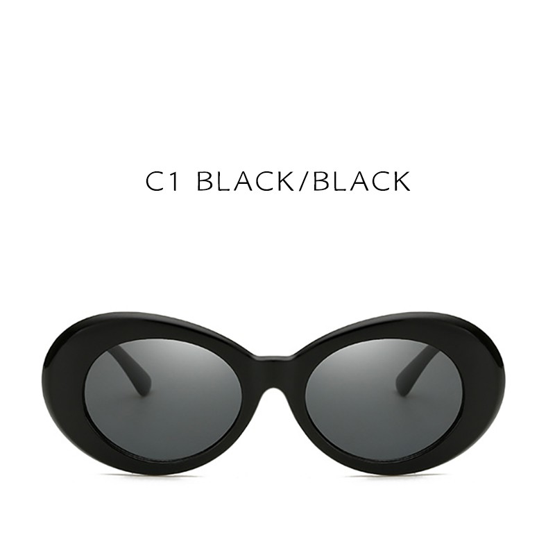 (YUZHU) Kacamata Hitam Pria / Wanita Model Retro Steampunk Rock Cool Trendy Oval untuk Pesta Sunglasses