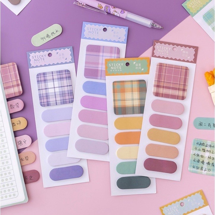 

Sticky Notes Plaid Japan and Korean Style Macarone Multifungsi Office