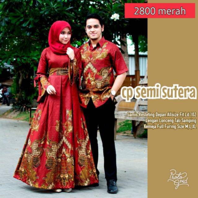 Sarimbit couple batik atasan + rok lilit + hem