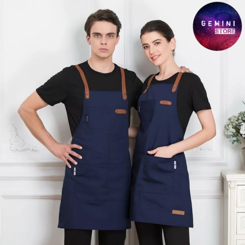 Celemek Masak Apron Barista Clemek Barbershop Aprron Dapur Celemek Bartender Apron Chef Koki