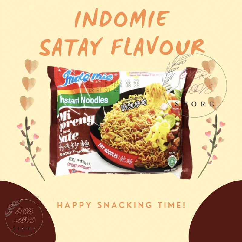 (SATUAN) (HALAL) Indomie Goreng Rasa Sate  / Mie Goreng Impor / Indomie Impor / Taiwan