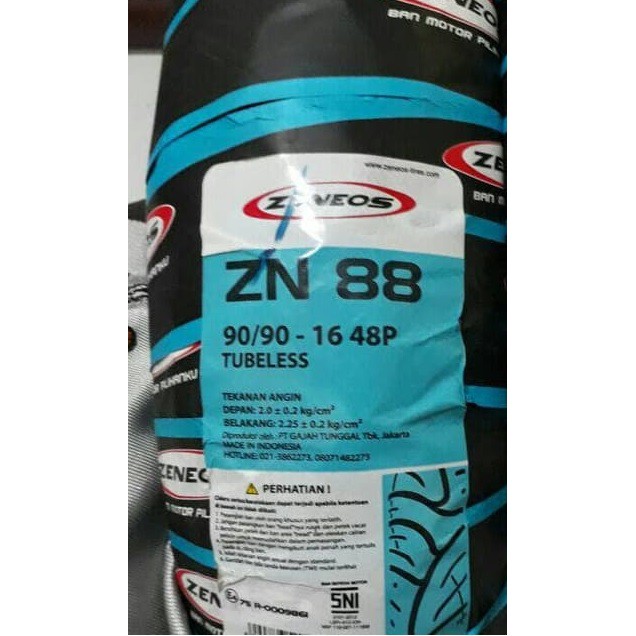 ban luar zeneos 90/90-16 zn88 zn 88 tubeless konfirmasi