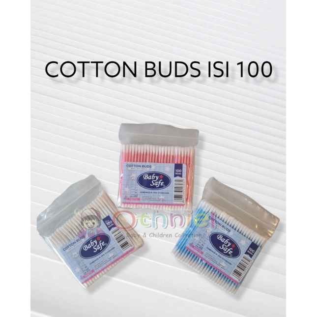 baby safe cotton bud reffil isi 100 cotton buds korek kuping kapas bayi baby