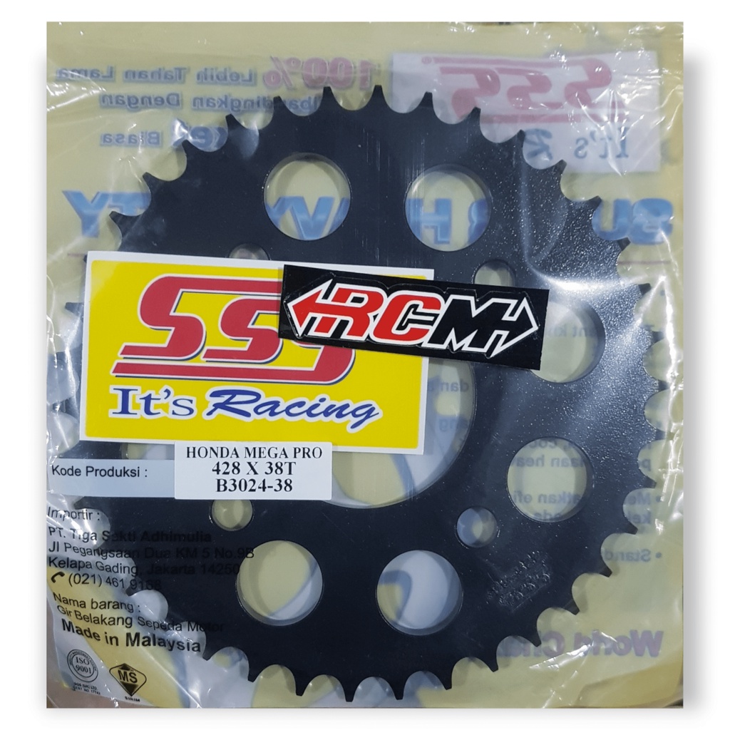 GEAR GER GIR BLK BELAKANG BLACK HITAM HONDA KCT MEGAPRO CRF 150 TIGER GL NEOTECH VERZA CB150R CBR150R CB 150 150R UK 428 38 428X38T 428X38 428 X 38 T 38T ORI ORIGINAL SSS ASLI