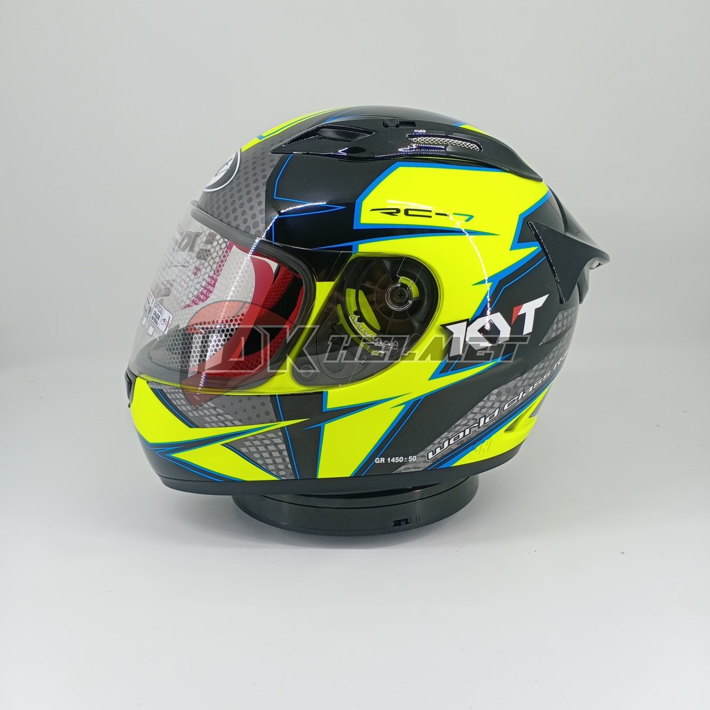 Helm Full Face KYT RC7 Seri 16 Yellow Fluo Gun Metal Black Blue Kuning Hijau Stabilo Touring Motor