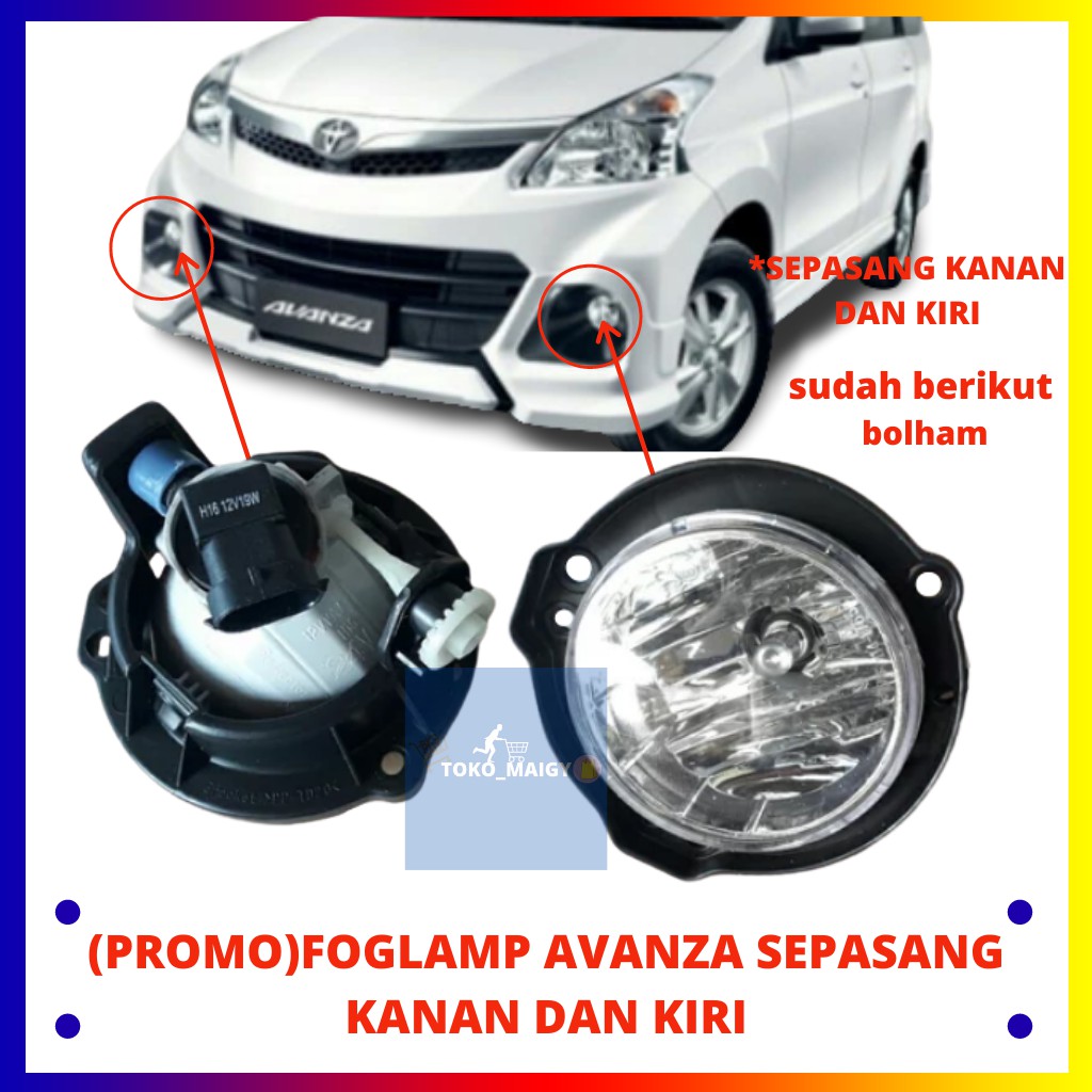 Lampu kabut foglamp all new avanza xenia 2012 2018 foglamp 1 set dengan bohlam kanan kiri