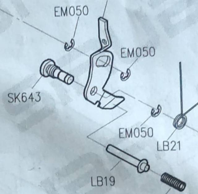 Baut Engsel Sepatu Asli Siruha SK643 - Mesin Jahit High Speed